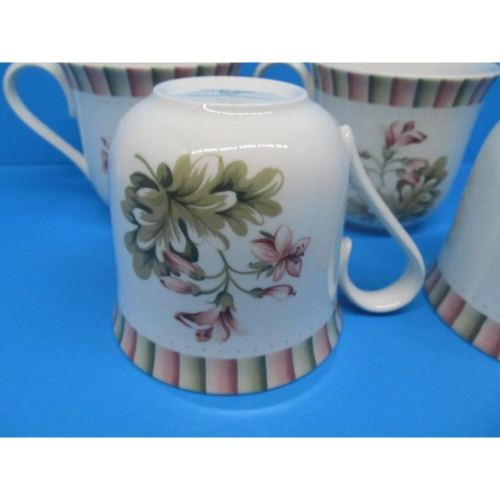 Lenox Herbal Garden Set Of 4 Vintage Hand Crafted Coffee Cups VGC   1999